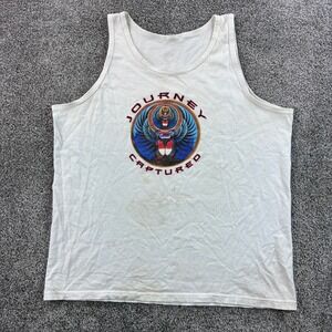 Y2K Journey Tank Top Mens XL White Cotton Captured 30th Anniversary Tour Band